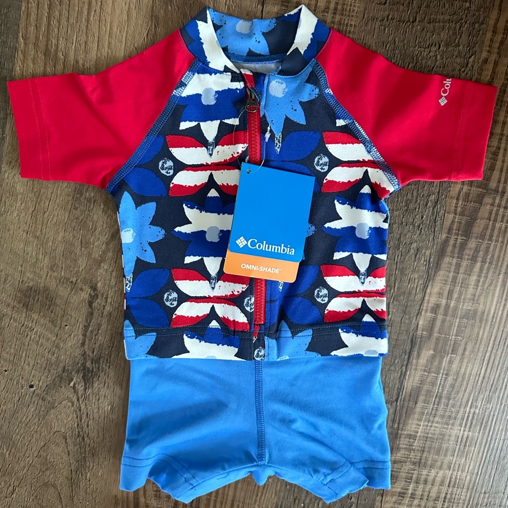 Columbia Omni-shade swimsuit rashguard